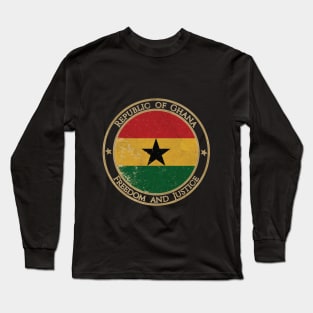 Vintage Republic of Ghana Africa African Flag Long Sleeve T-Shirt